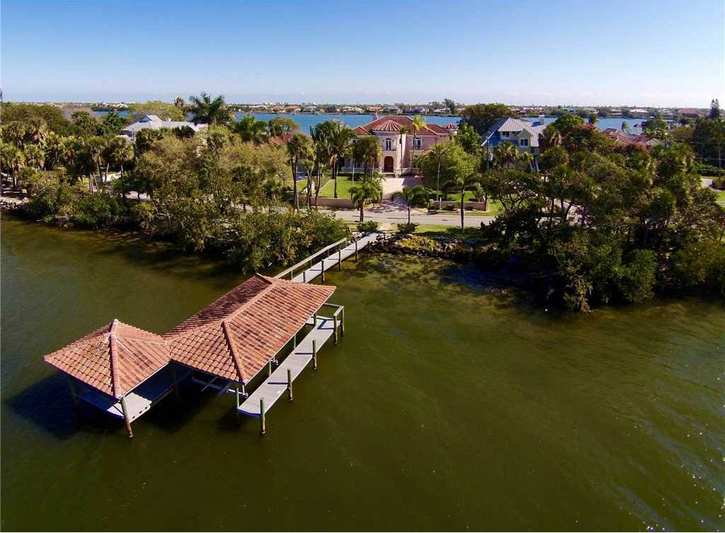 Merritt Island Waterfront Luxury Home Aerial View  